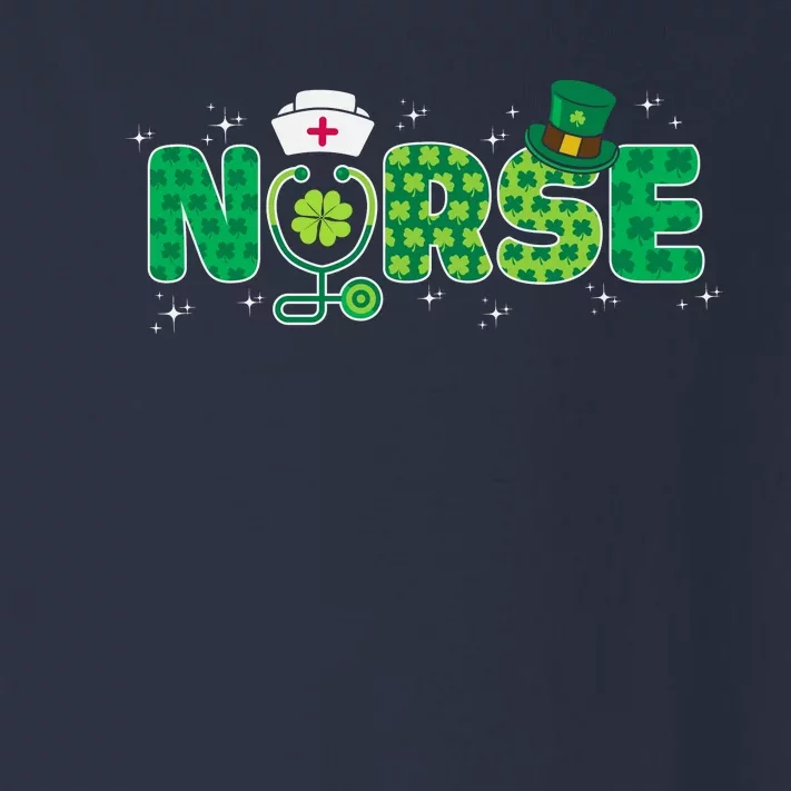 Funny Nurse St Patricks Day Nurse Shamrock Nurse Typography Toddler Long Sleeve Shirt