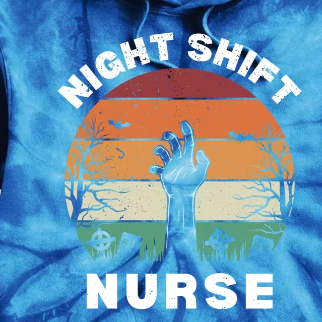 Funny Night Shift Nurse Spooky Halloween Rn Nurses Cute Gift Tie Dye Hoodie