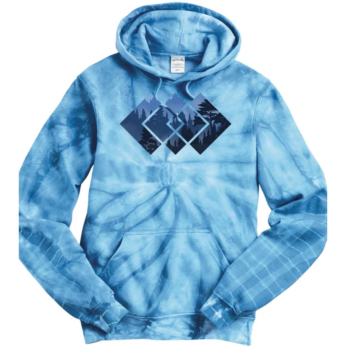 Forest Nature Square Minimalism Tie Dye Hoodie