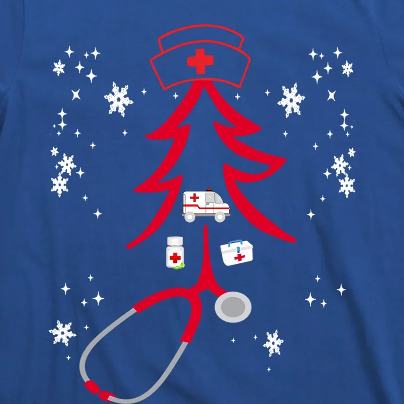 Funny Nurse Stethoscope Christmas Tree Nursing Gift T-Shirt