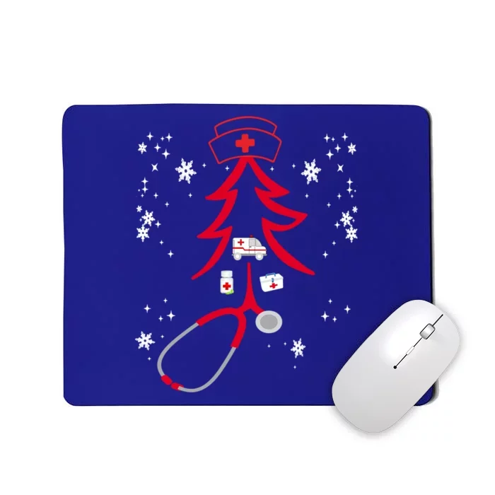 Funny Nurse Stethoscope Christmas Tree Nursing Gift Mousepad