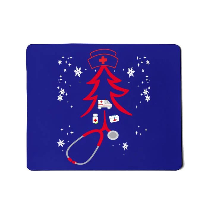 Funny Nurse Stethoscope Christmas Tree Nursing Gift Mousepad