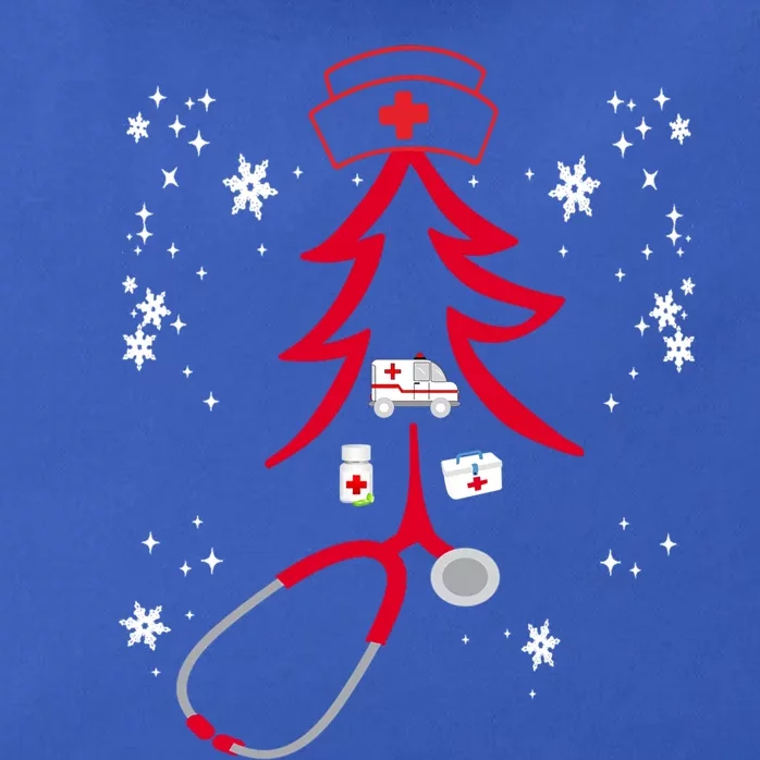 Funny Nurse Stethoscope Christmas Tree Nursing Gift Zip Tote Bag