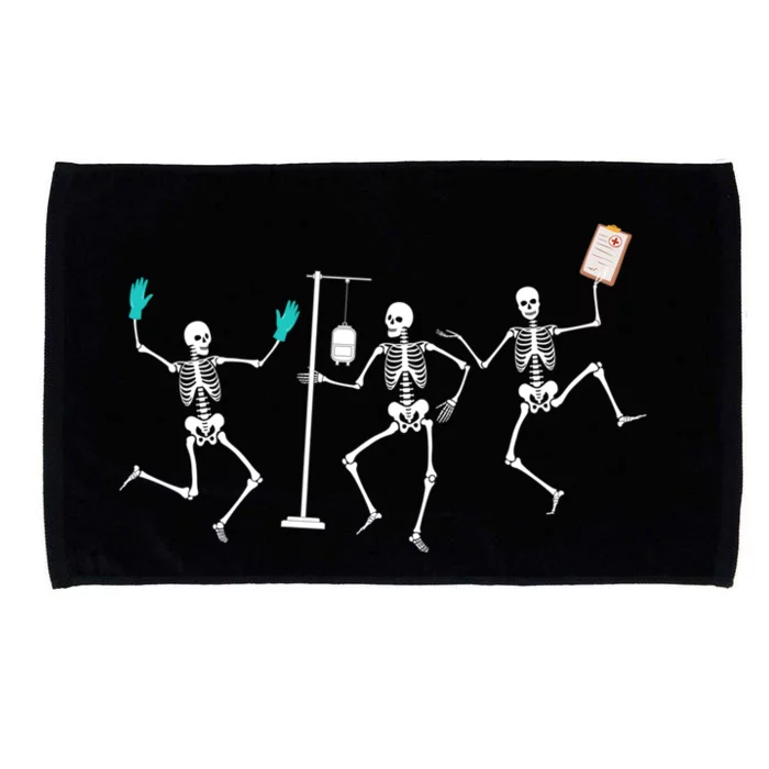 Funny Nurse Skeleton Halloween Healthcare Crew Skeleton Gift Microfiber Hand Towel