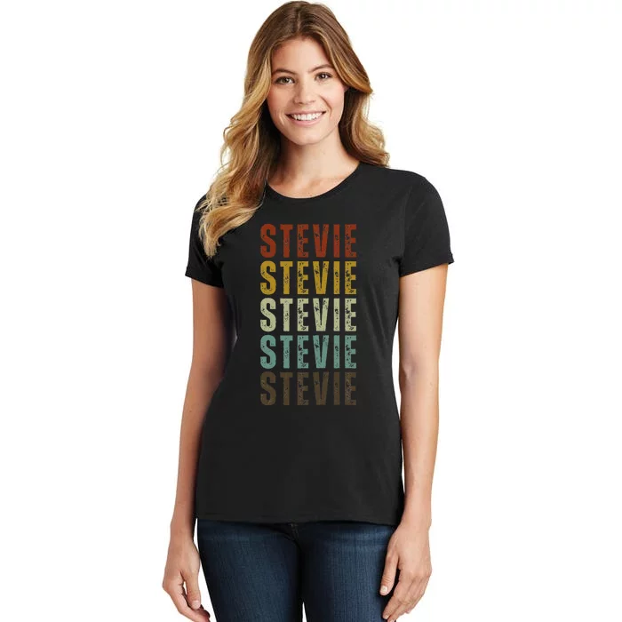 First Name Stevie Pattern Vintage Stevie Women's T-Shirt