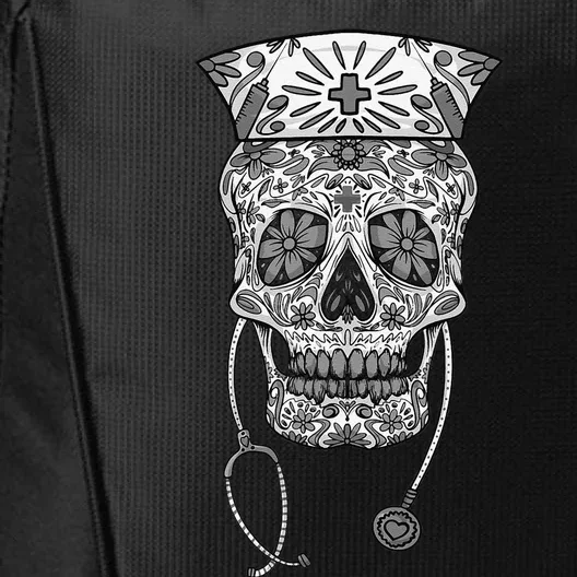 Funny Nurse Sugar Skull Gift Health Professional Women Funny City Backpack