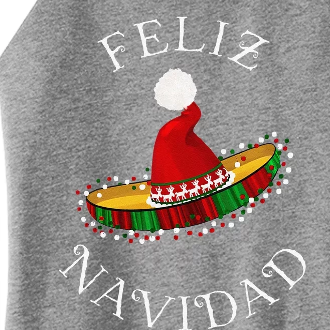 Feliz Navidad Santa Hat Sombrero Funny Christmas In Mexico Women’s Perfect Tri Rocker Tank