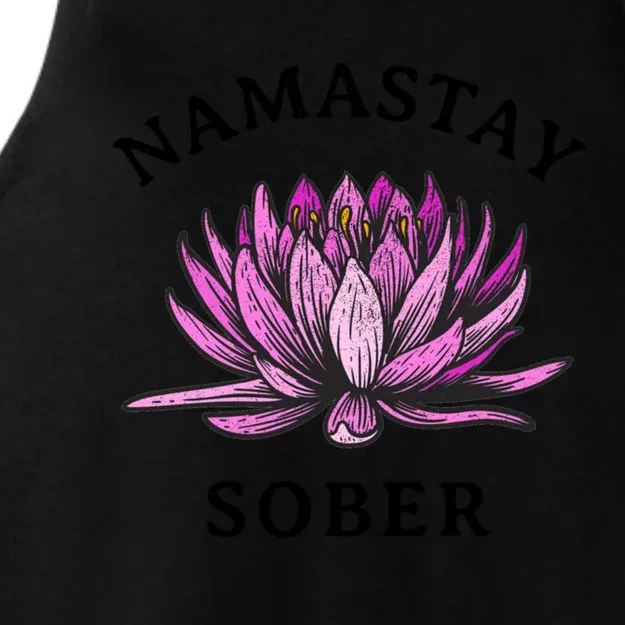 Funny Namastay Sober Na Aa 12 Step Recovery Funny Gift Funny Gift Ladies Tri-Blend Wicking Tank