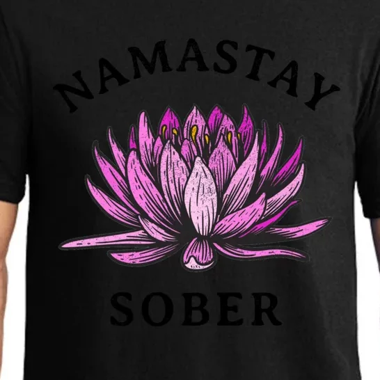 Funny Namastay Sober Na Aa 12 Step Recovery Funny Gift Funny Gift Pajama Set