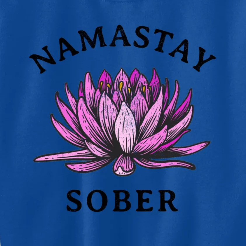 Funny Namastay Sober Na Aa 12 Step Recovery Funny Gift Funny Gift Kids Sweatshirt