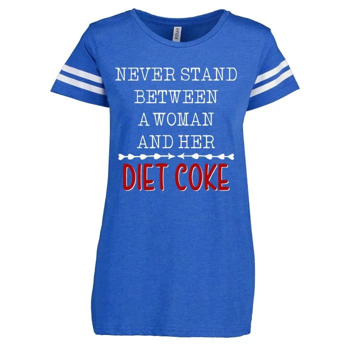 Funny Never Stand Between A Woman And Her Diet Coke Enza Ladies Jersey Football T-Shirt