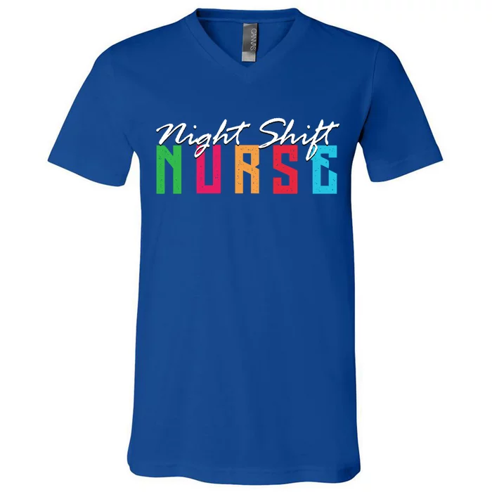 Funny Night Shifters Nurse Team 3rd Shift Work Midnight Crew Funny Gift $31 99 V-Neck T-Shirt