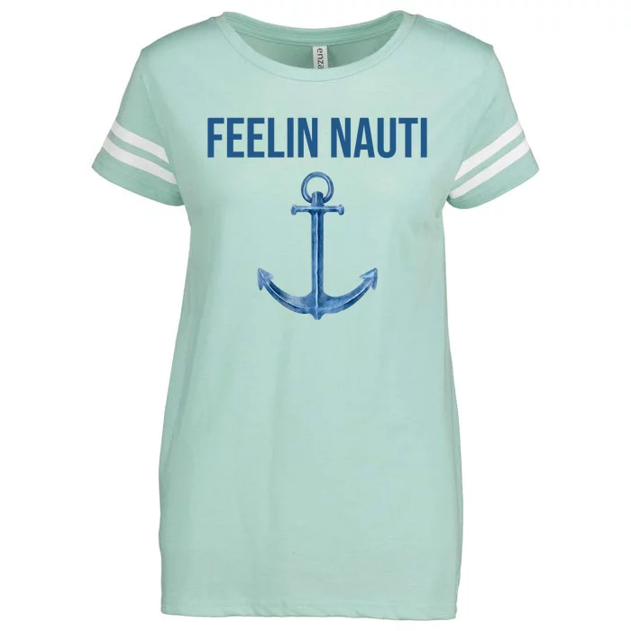 Feelin Nauti Sailing Funny Enza Ladies Jersey Football T-Shirt