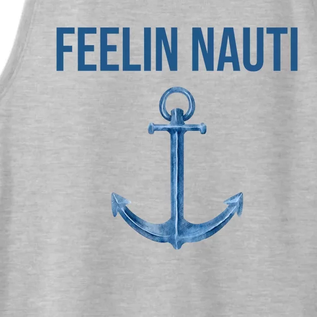 Feelin Nauti Sailing Funny Ladies Tri-Blend Wicking Tank