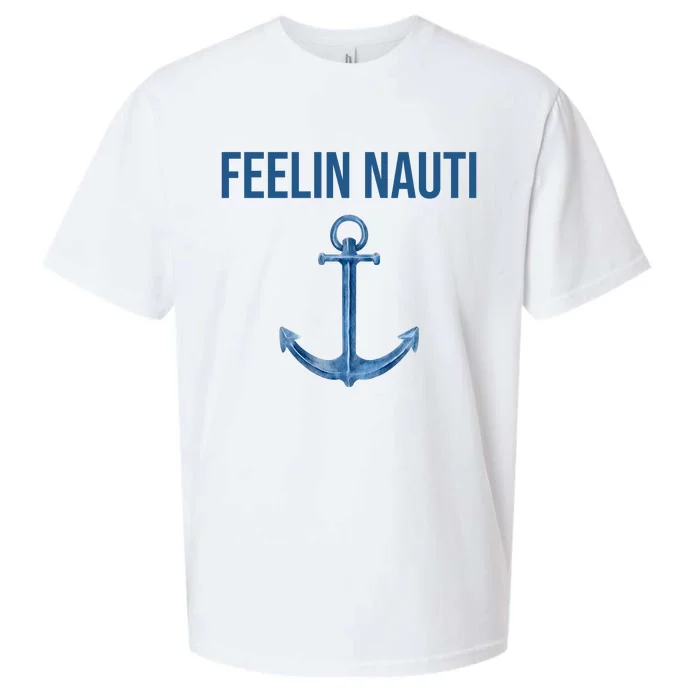 Feelin Nauti Sailing Funny Sueded Cloud Jersey T-Shirt