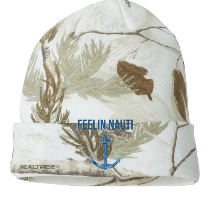 Feelin Nauti Sailing Funny Kati - 12in Camo Beanie