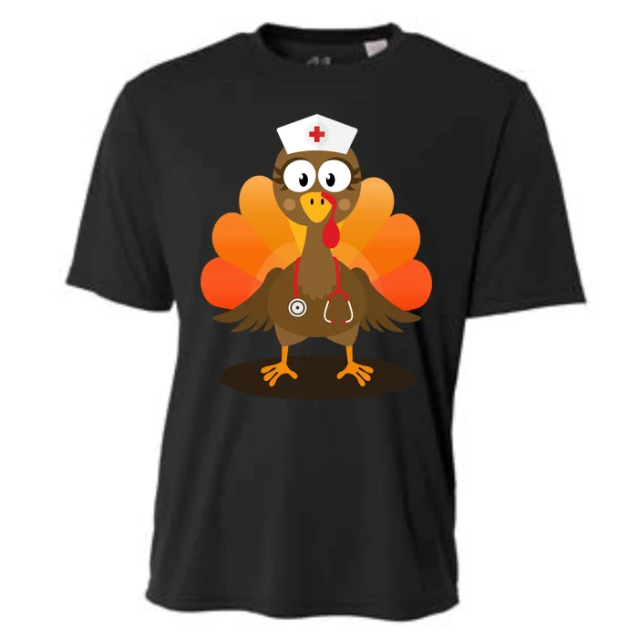 Funny Nurse Turkey For Thanksgiving Hospital Nursing Cool Gift Cooling Performance Crew T-Shirt