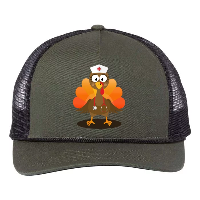 Funny Nurse Turkey For Thanksgiving Hospital Nursing Cool Gift Retro Rope Trucker Hat Cap