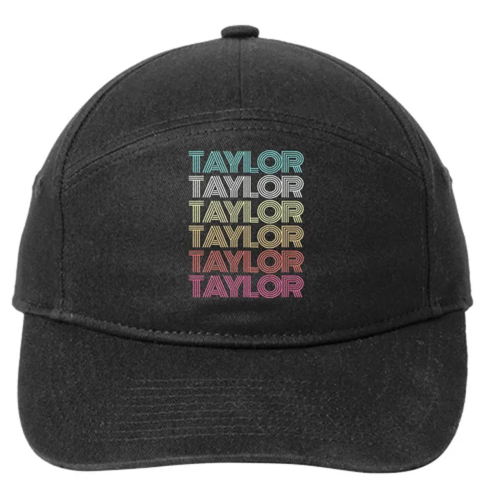 First Name Taylor Girl Boy Retro My Personalized 7-Panel Snapback Hat