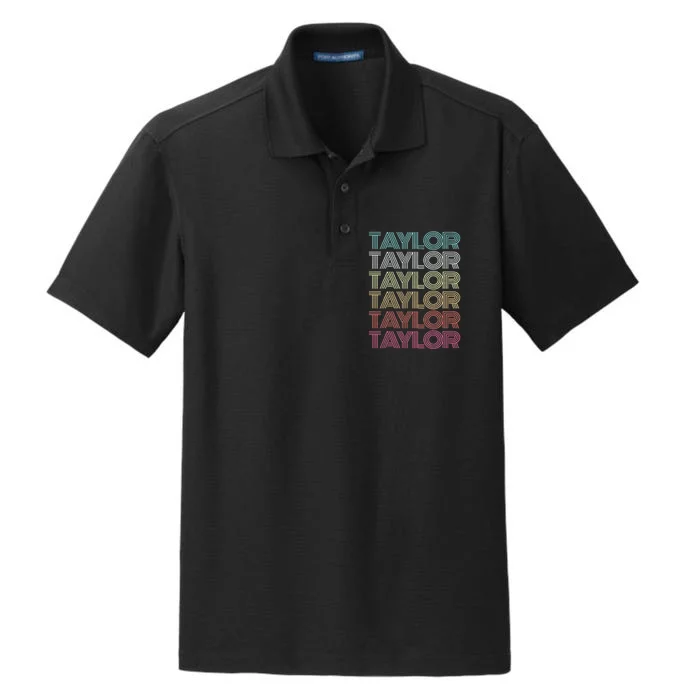 First Name Taylor Girl Boy Retro My Personalized Dry Zone Grid Performance Polo