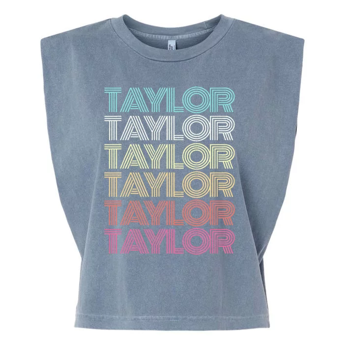 First Name Taylor Girl Boy Retro My Personalized Garment-Dyed Women's Muscle Tee