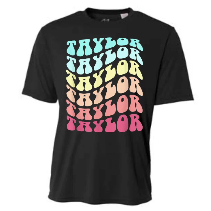 First Name T.AYLOR Groovy Personalized Birthday Gifts Cooling Performance Crew T-Shirt