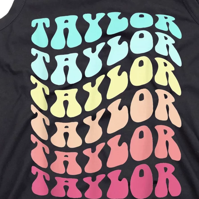 First Name T.AYLOR Groovy Personalized Birthday Gifts Tank Top