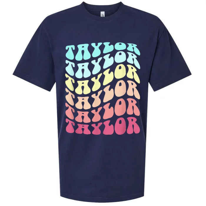 First Name T.AYLOR Groovy Personalized Birthday Gifts Sueded Cloud Jersey T-Shirt