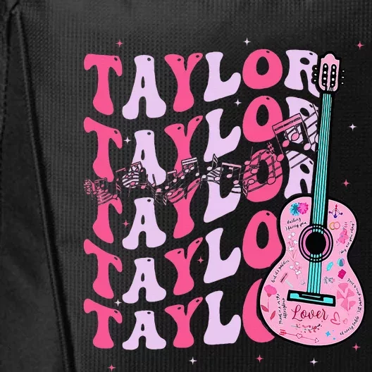 First Name Taylor Groovy First Name Personalized City Backpack