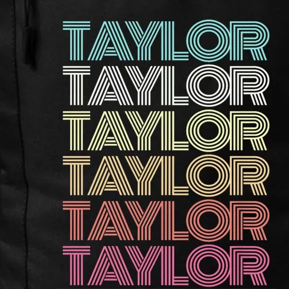 First Name Taylor Girl Boy Retro Personalized Groovy 80S Daily Commute Backpack