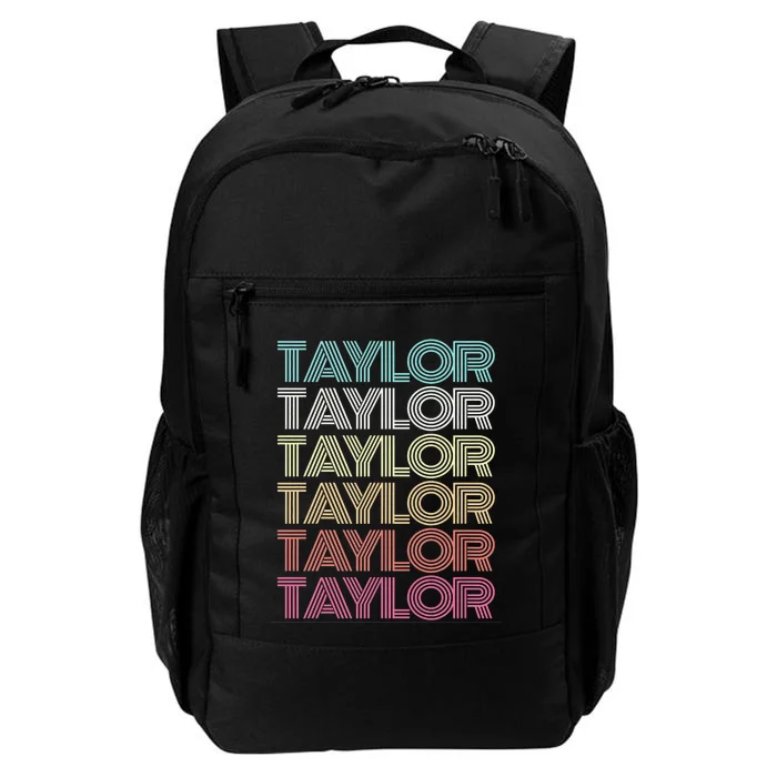 First Name Taylor Girl Boy Retro Personalized Groovy 80S Daily Commute Backpack