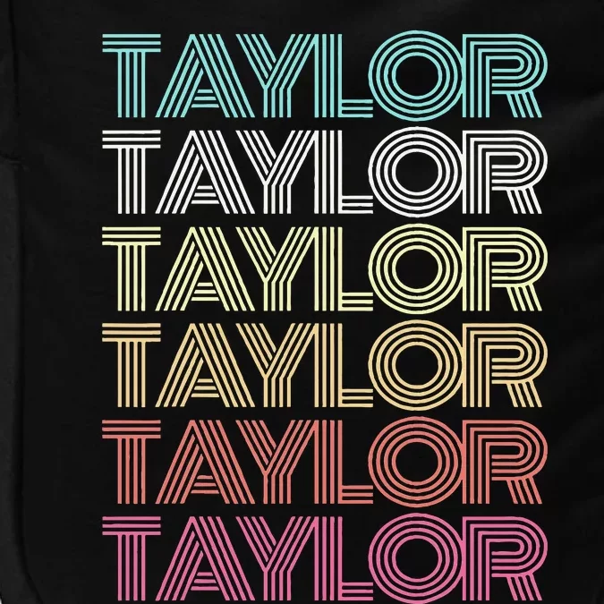 First Name Taylor Girl Boy Retro Personalized Groovy 80S Impact Tech Backpack