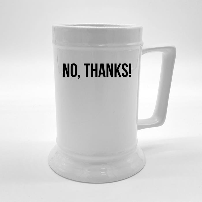 Funny No Thanks Introvert Meaningful Gift Front & Back Beer Stein