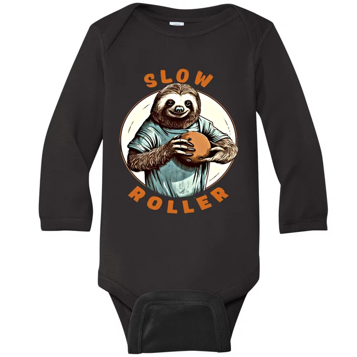 Funny Novelty Ten Pin Slow Roller Bowler Bowling Gift Baby Long Sleeve Bodysuit