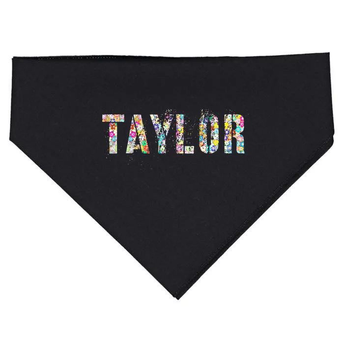 First Name Taylor Girl Personalized Birthday Grunge USA-Made Doggie Bandana