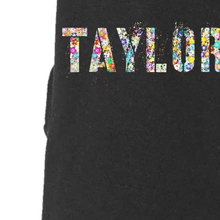 First Name Taylor Girl Personalized Birthday Grunge Doggie 3-End Fleece Hoodie