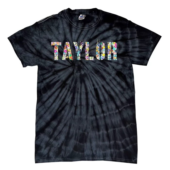 First Name Taylor Girl Personalized Birthday Grunge Tie-Dye T-Shirt