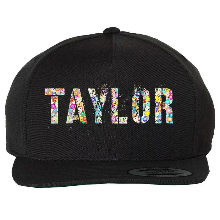 First Name Taylor Girl Personalized Birthday Grunge Wool Snapback Cap