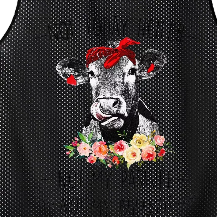 Funny Not Today Heifer Floral Farmer Cute Heifer Mesh Reversible Basketball Jersey Tank