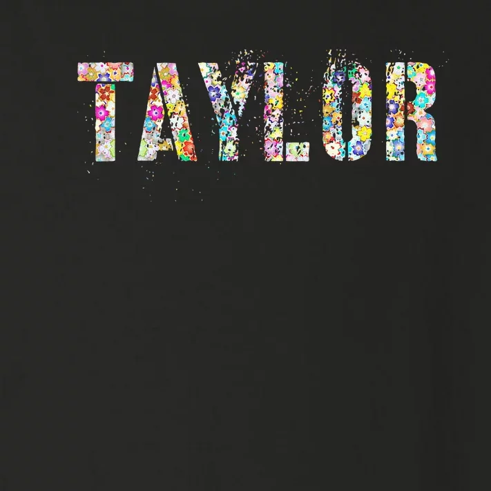 First Name Taylor Girl Personalized Birthday Grunge Toddler Long Sleeve Shirt