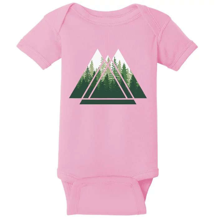 Forest Nature Triangle Minimalism Baby Bodysuit