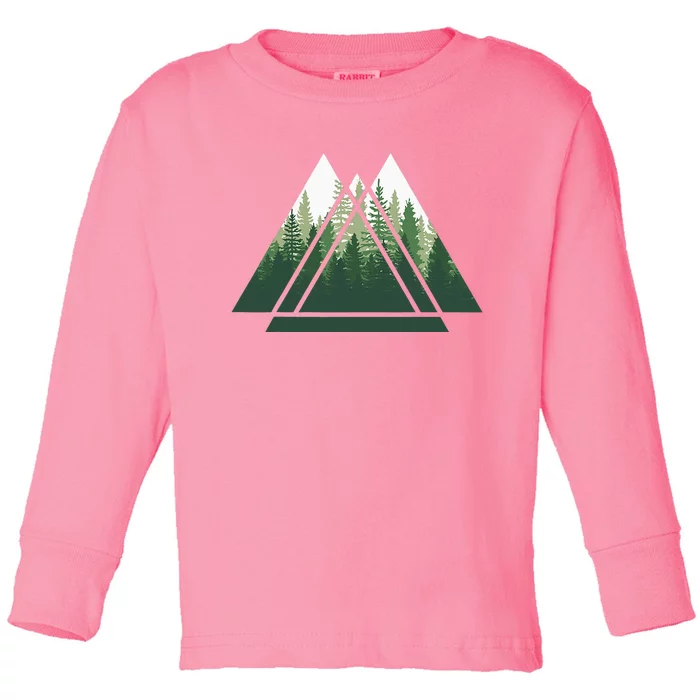 Forest Nature Triangle Minimalism Toddler Long Sleeve Shirt