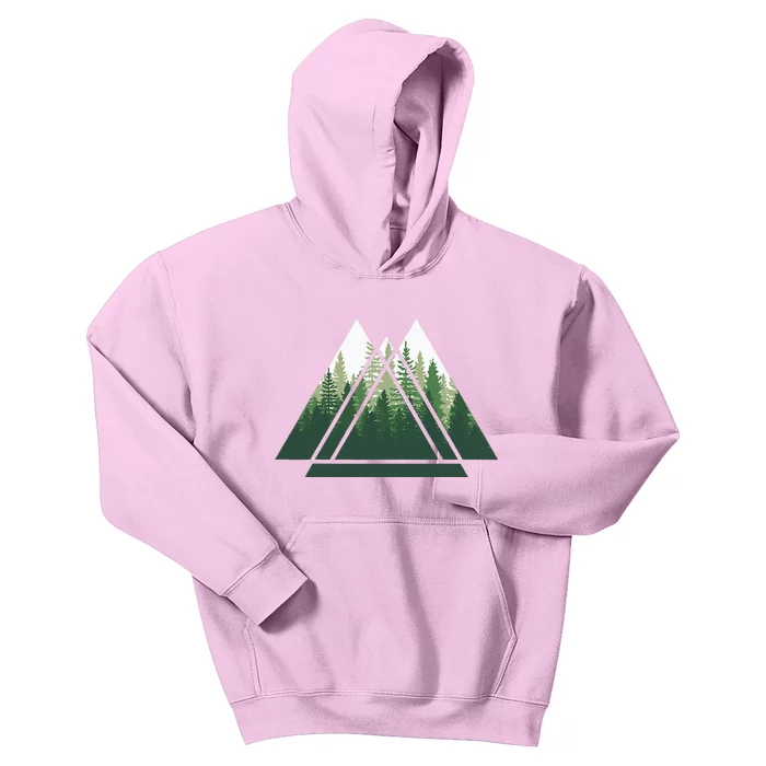 Forest Nature Triangle Minimalism Kids Hoodie