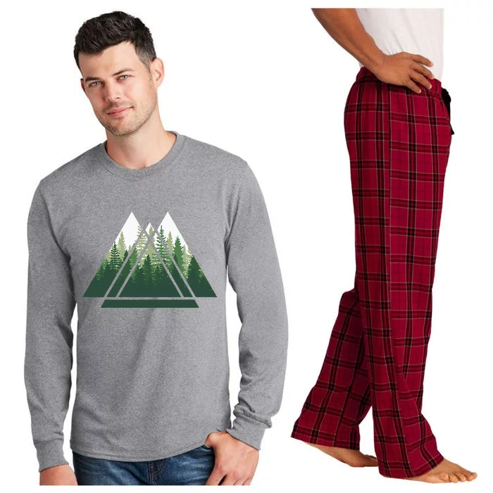 Forest Nature Triangle Minimalism Long Sleeve Pajama Set