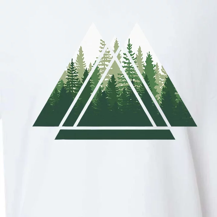 Forest Nature Triangle Minimalism Sueded Cloud Jersey T-Shirt