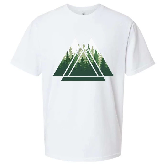 Forest Nature Triangle Minimalism Sueded Cloud Jersey T-Shirt