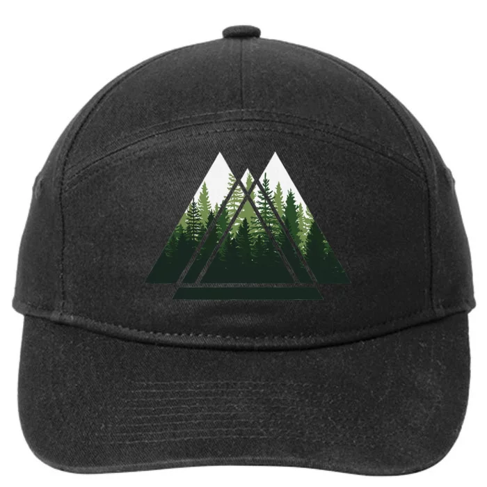 Forest Nature Triangle Minimalism 7-Panel Snapback Hat