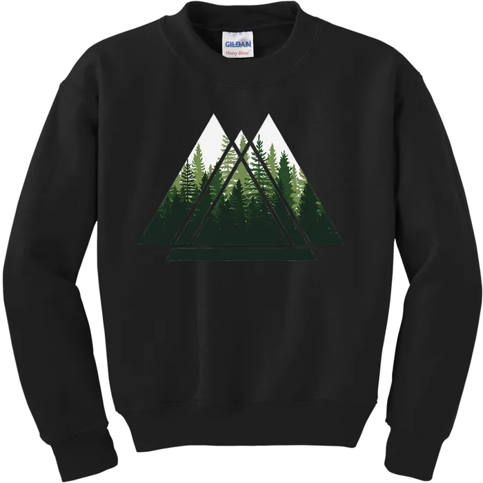 Forest Nature Triangle Minimalism Kids Sweatshirt