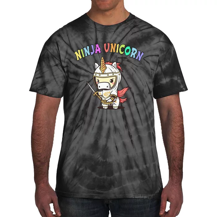 Funny NINJA UNICORN Horse Riding Team Birthday Purple Tie-Dye T-Shirt