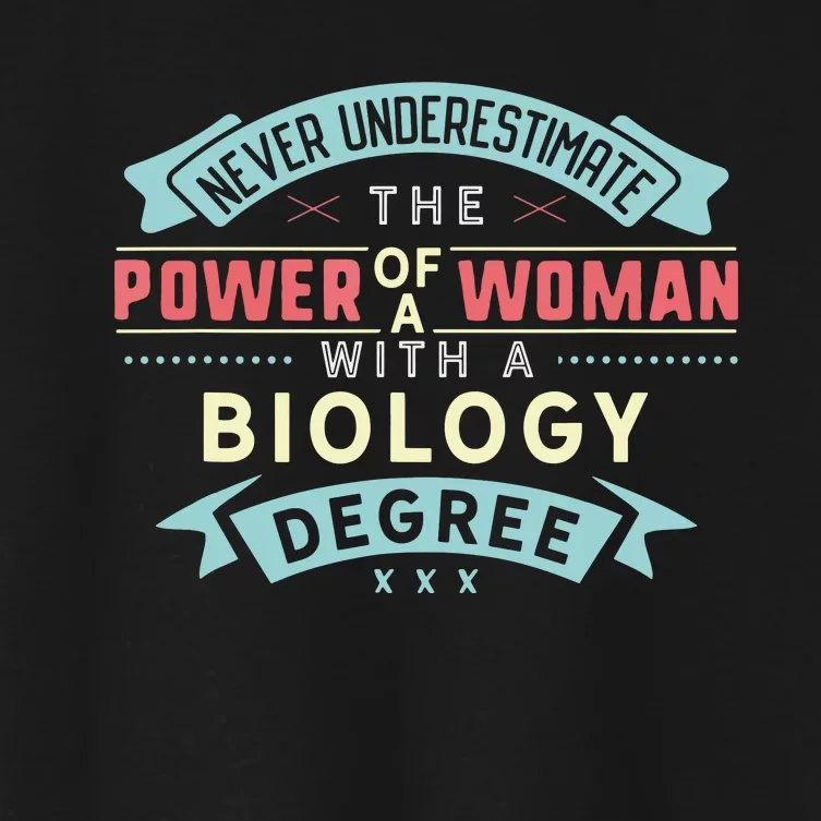 Funny Never Underestimate The Power Of Biology Degree Women's Crop Top Tee